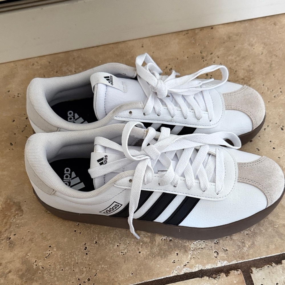 Adidas Women’s White and Black Sneakers